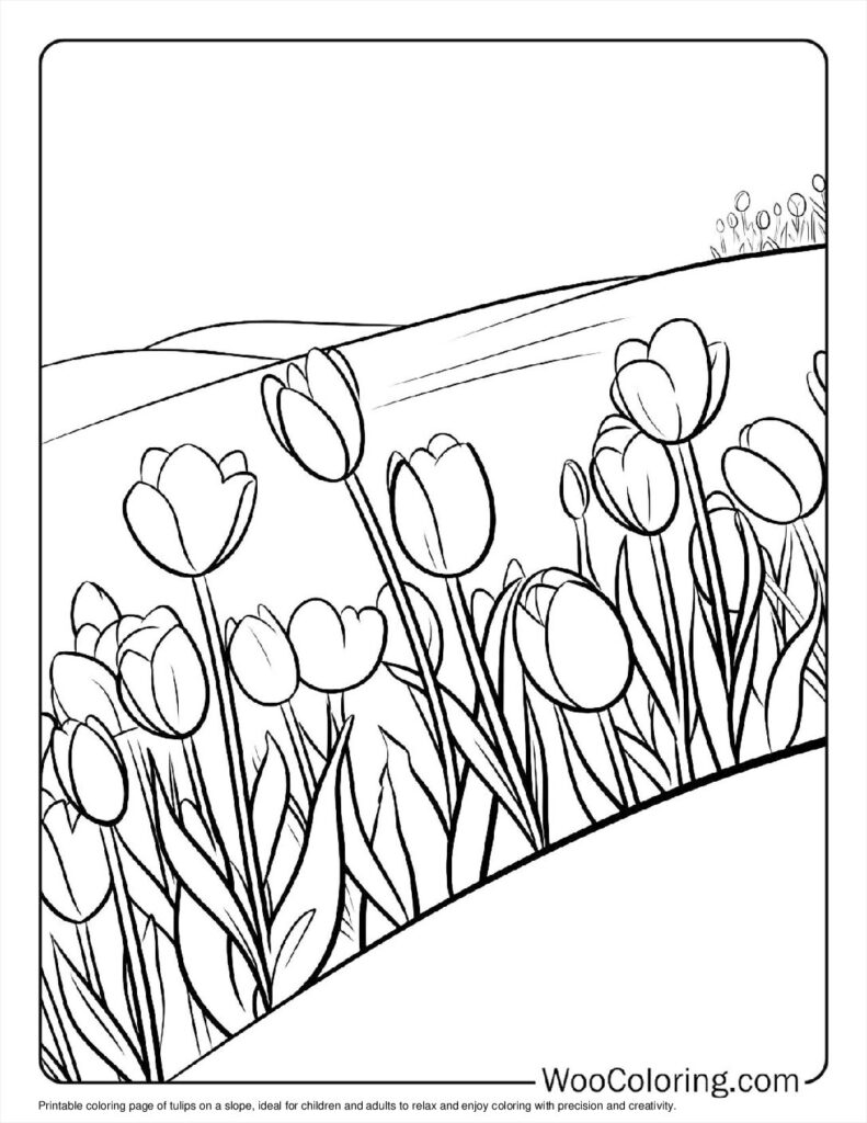 100  Tulip coloring pages  Free PDF To Print  - 5