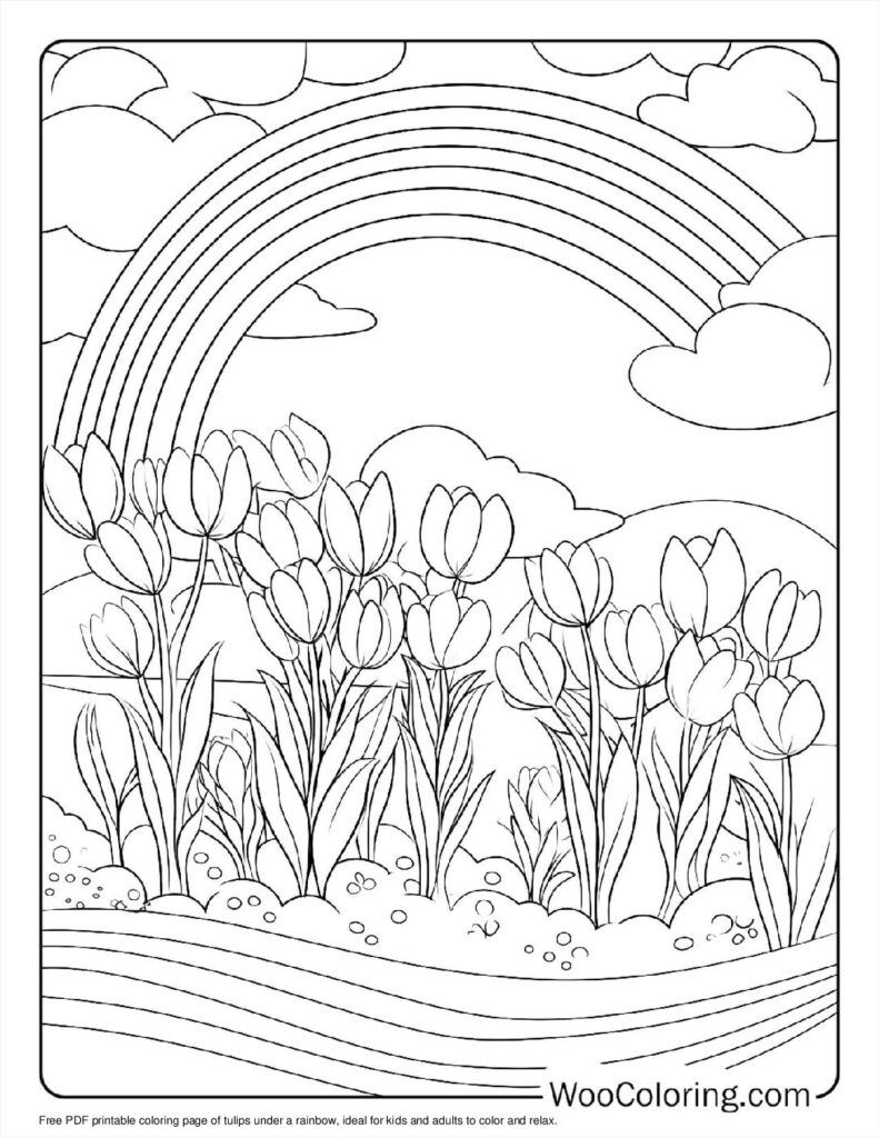 100  Tulip coloring pages  Free PDF To Print  - 30