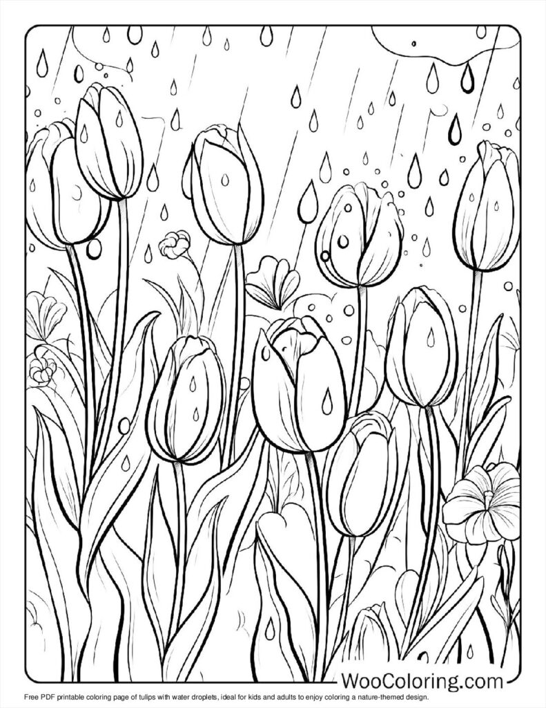 100  Tulip coloring pages  Free PDF To Print  - 89