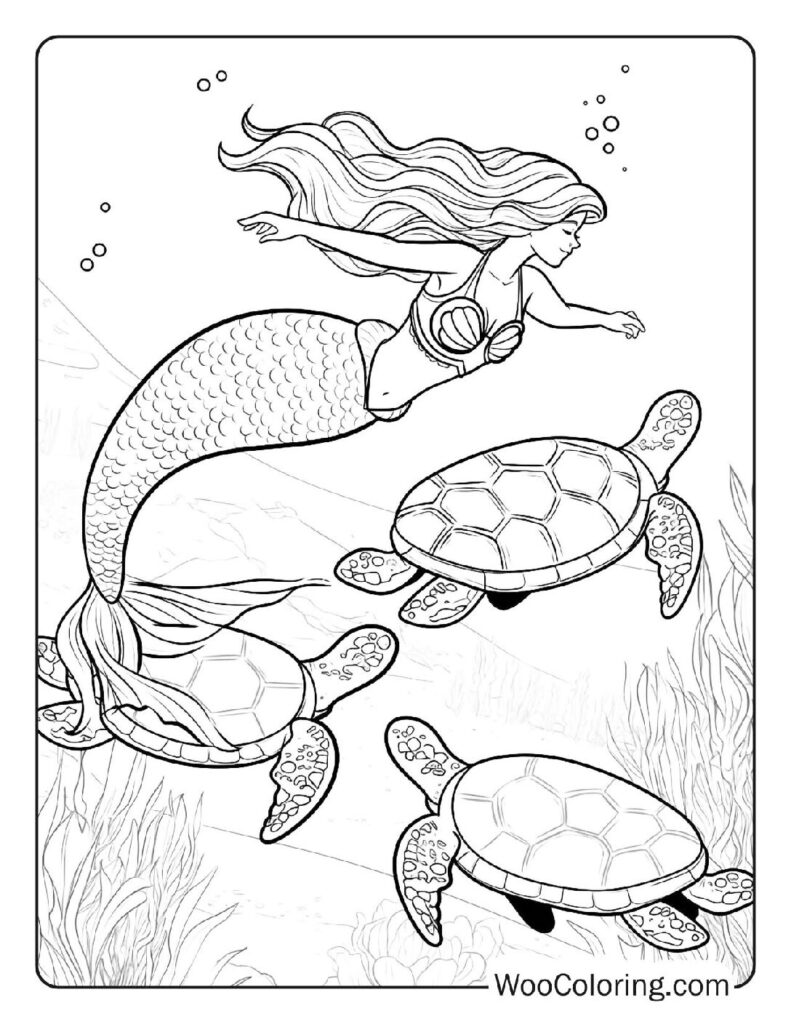 100  Mermaid coloring pages  Free PDF To Print  - 41