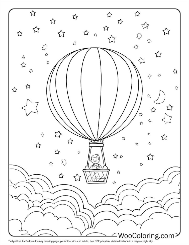 100  Hot Air Balloon coloring pages  Free PDF To Print  - 53