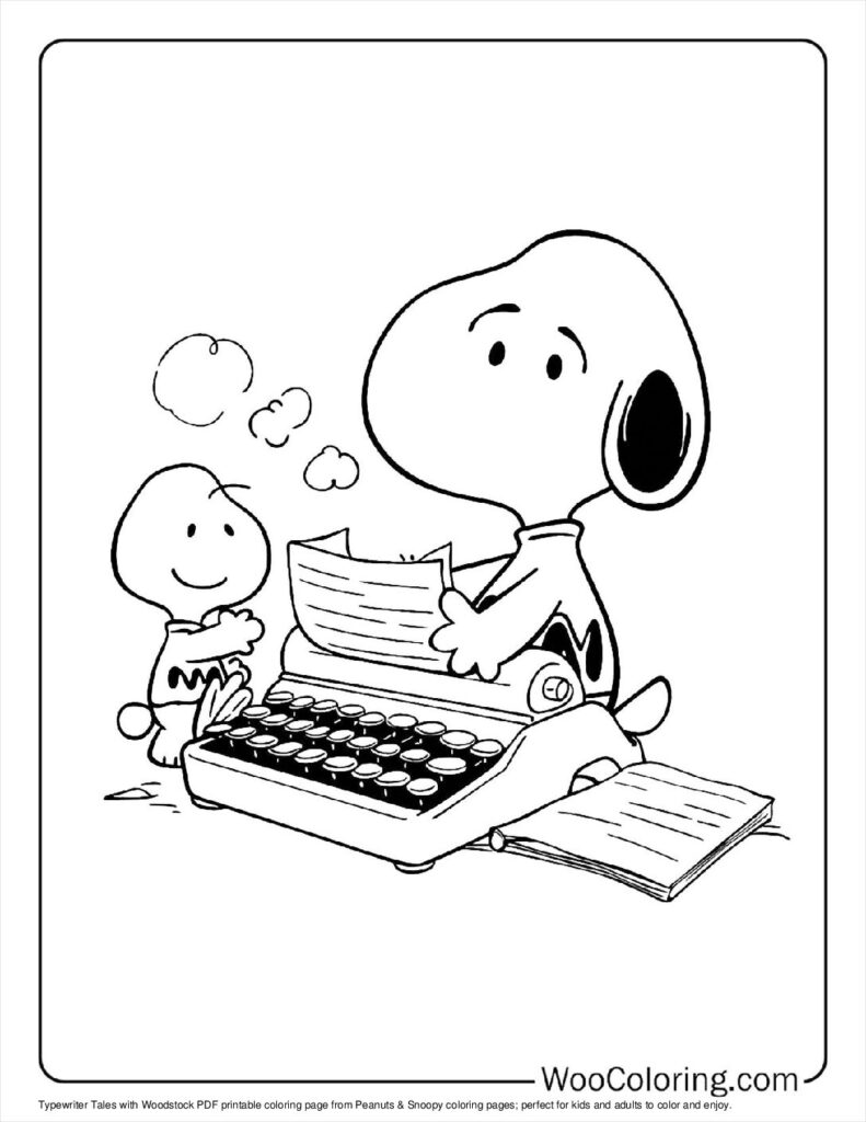 100  Peanuts   Snoopy coloring pages  Free PDF To Print  - 65