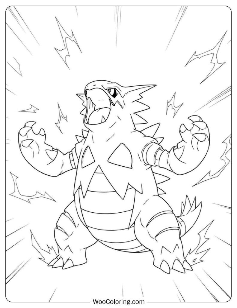 Tyranitar Battle Pose Picture to Color