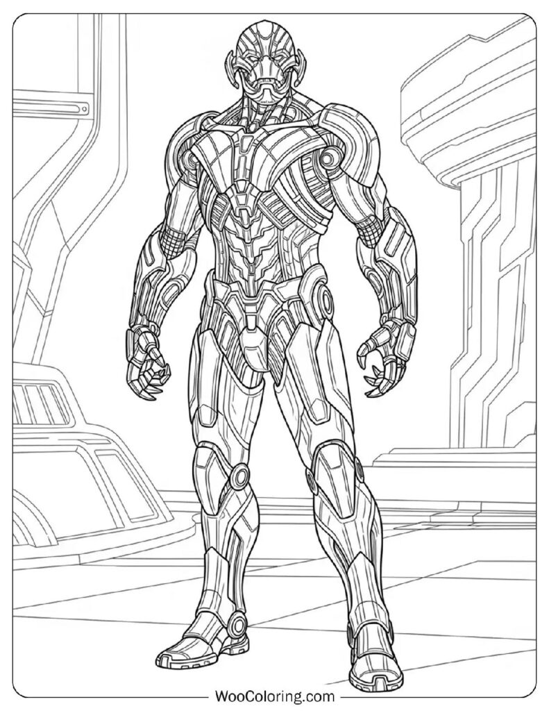 Ultron Marvel Robot Villain Coloring Page