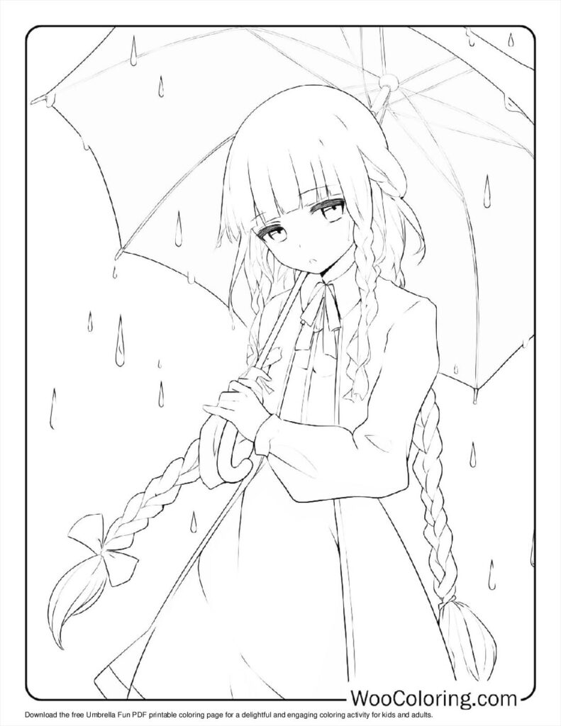 Umbrella Fun Coloring Sheet