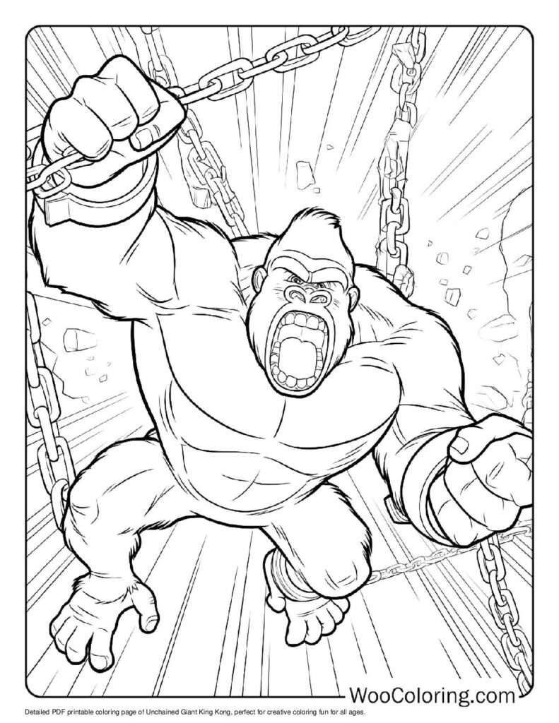 100  King Kong coloring pages  Free PDF To Print  - 46