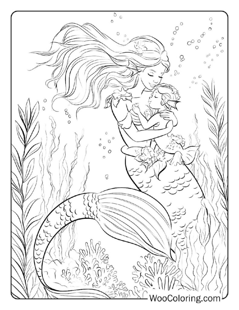 100  Mermaid coloring pages  Free PDF To Print  - 34