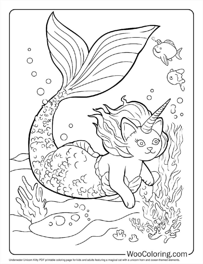 100  Unicorn Cat coloring pages  Free PDF To Print  - 47