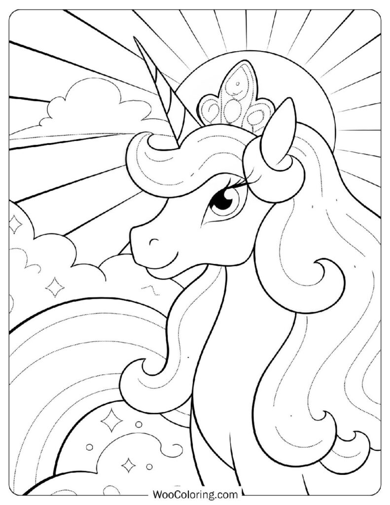 Unicorn Princess To Color
