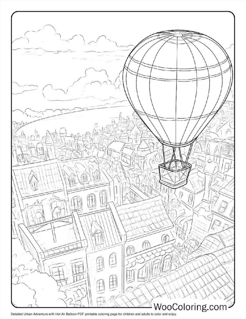 100  Hot Air Balloon coloring pages  Free PDF To Print  - 69