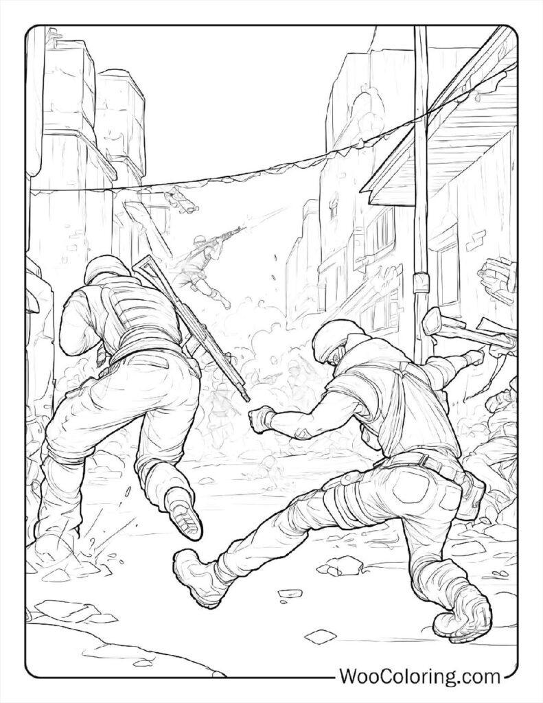 Urban Chase To Color