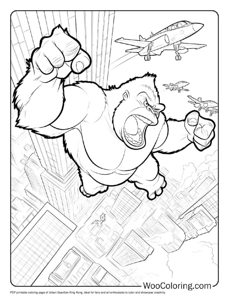 100  King Kong coloring pages  Free PDF To Print  - 51