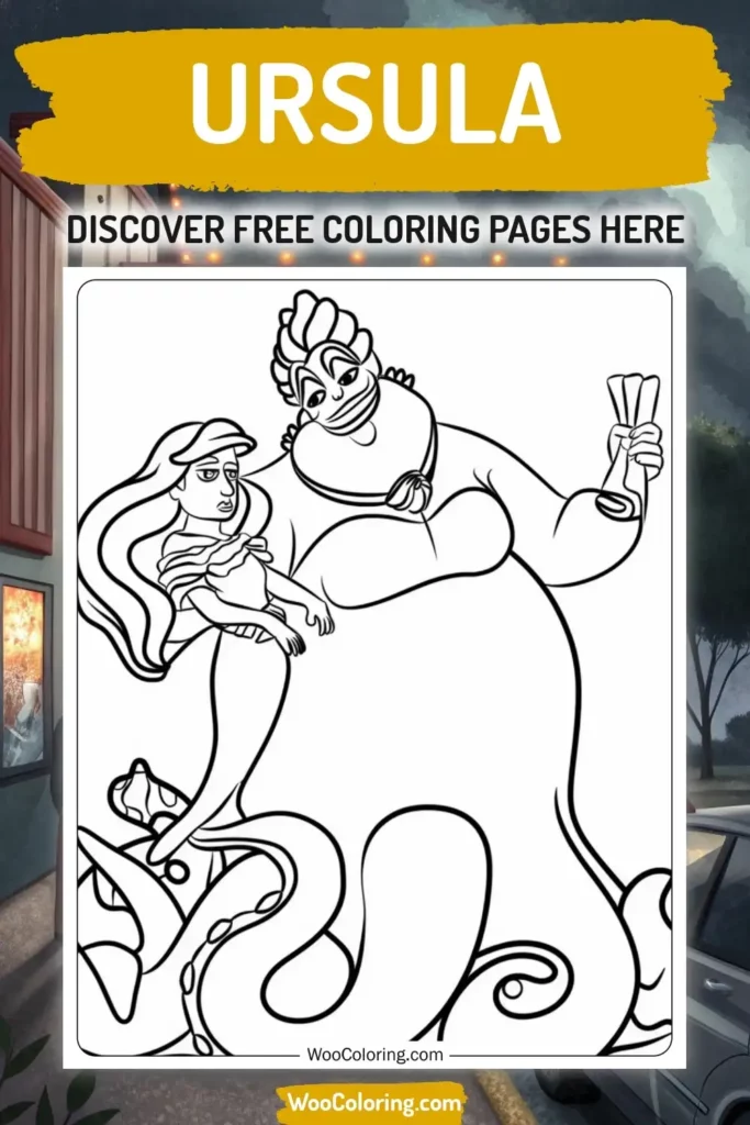 Ursula coloring pages designs from movies