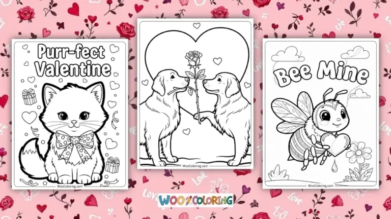 Valentine’s Day Coloring Pages Design Image