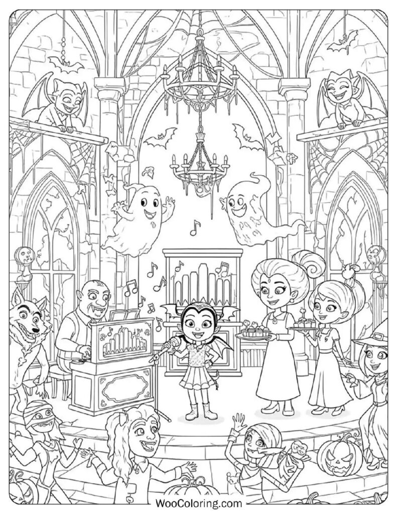 Vampirina’s Spooky Family coloring page