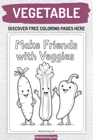 Vegetable coloring pages designs for kids