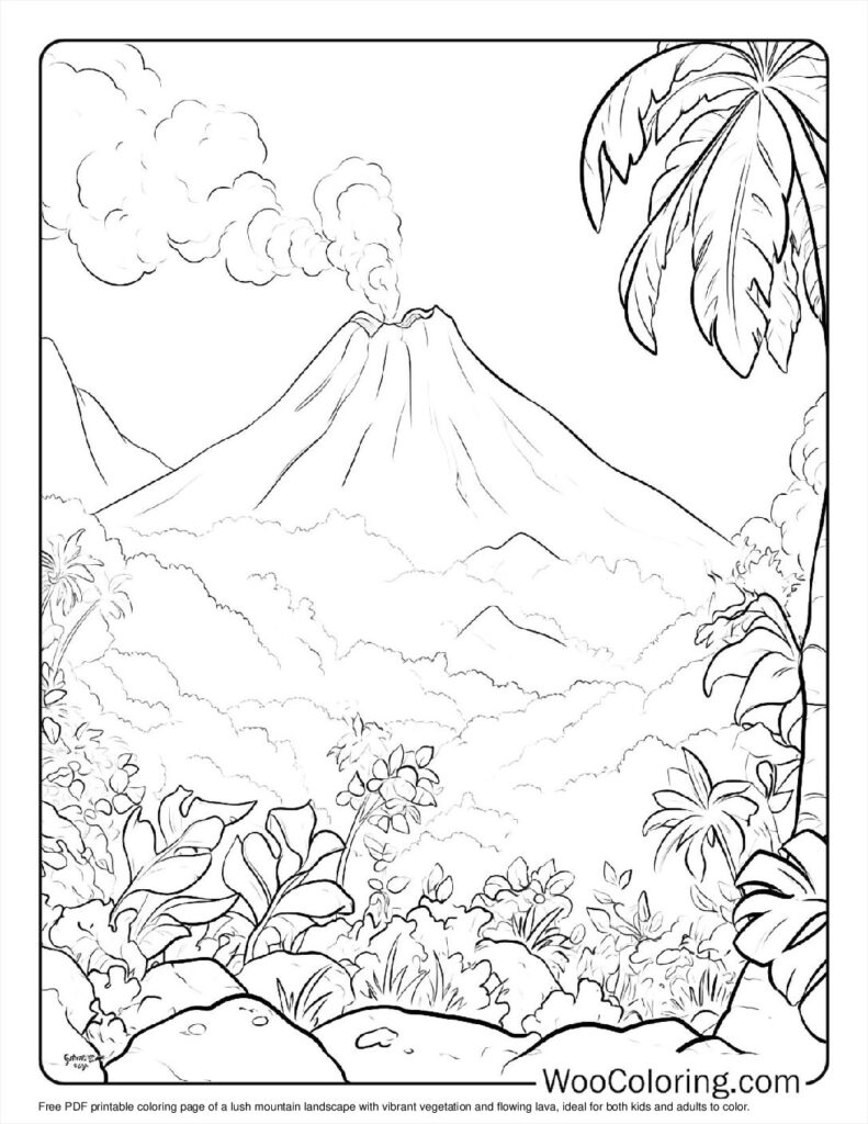 100  Volcano coloring pages  Free PDF To Print  - 97