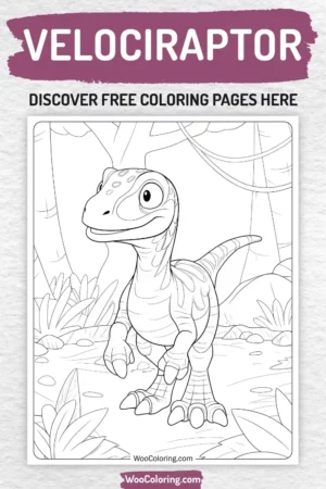 Velociraptor coloring pages designs for kids