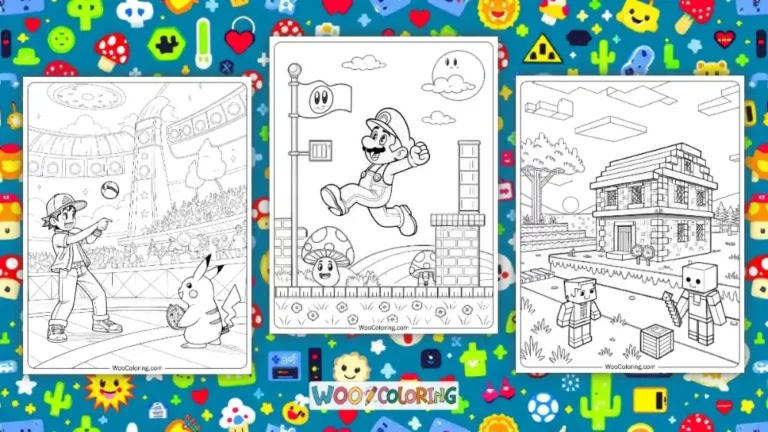 Video Game Coloring Pages Design Image
