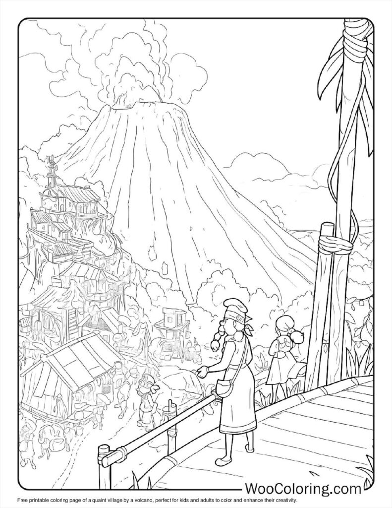 100  Volcano coloring pages  Free PDF To Print  - 80