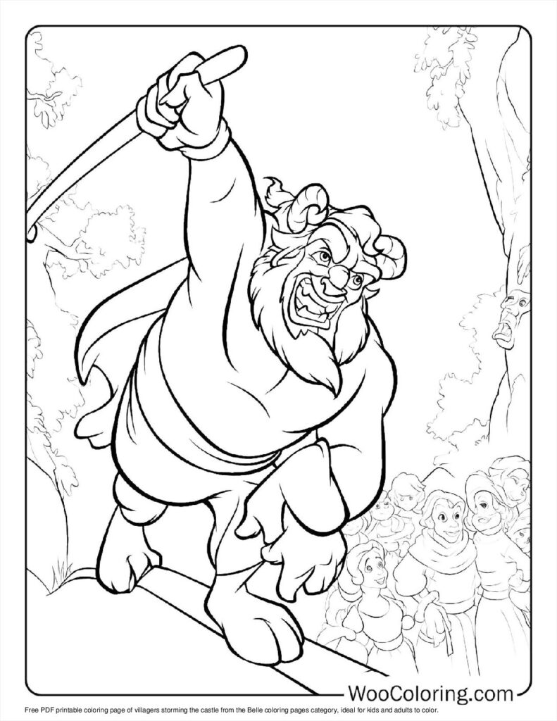 Villagers storm the castle Coloring Page