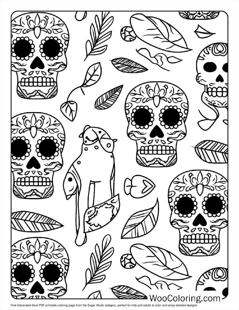 100  Sugar Skulls coloring pages  Free PDF To Print  - 16