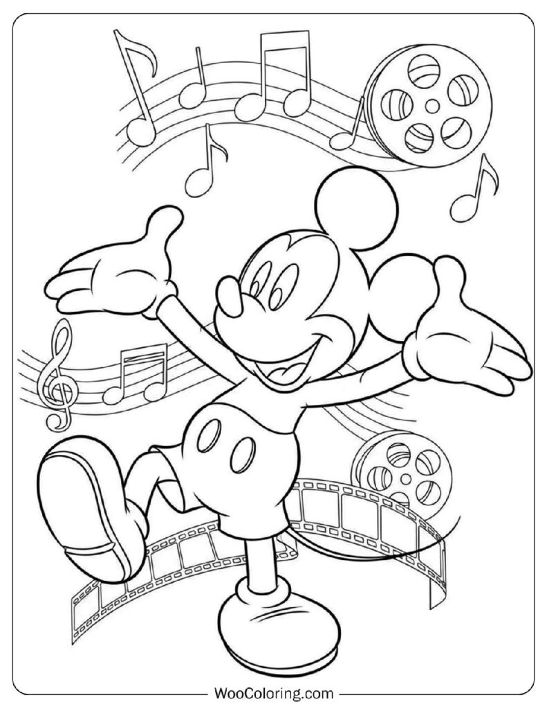 Vintage Mickey Mouse Dancing in Retro Style