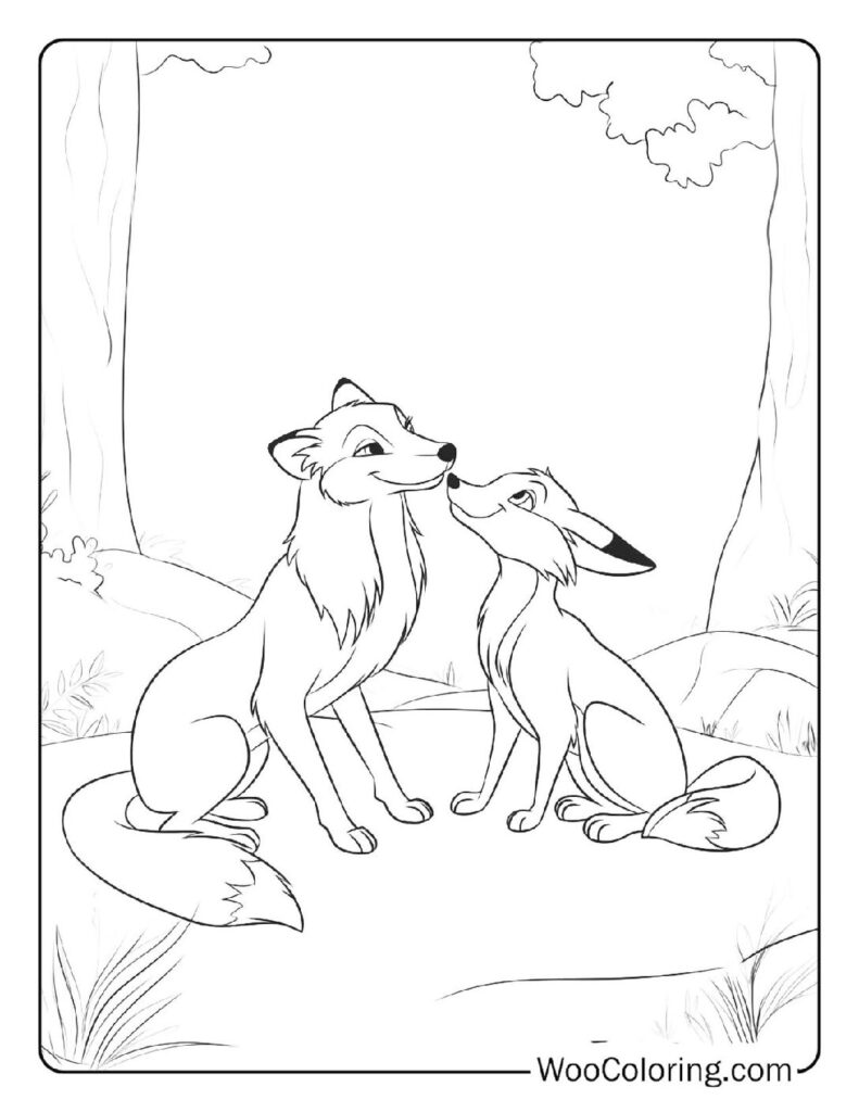 Vixey's Support for Tod Coloring Page For Kids