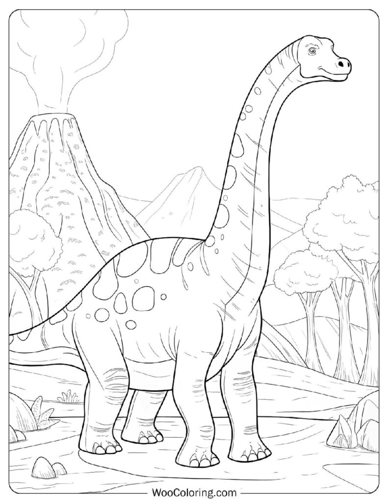 Volcano Brachiosaurus Picture To Color