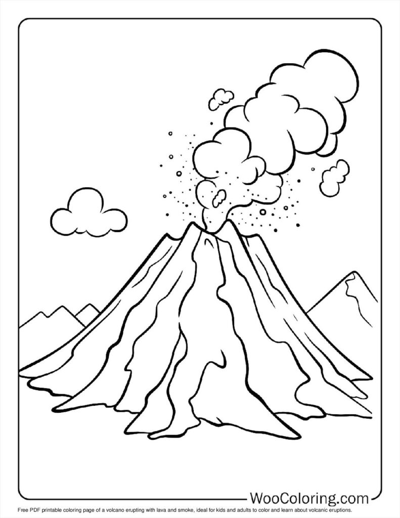 100  Volcano coloring pages  Free PDF To Print  - 4
