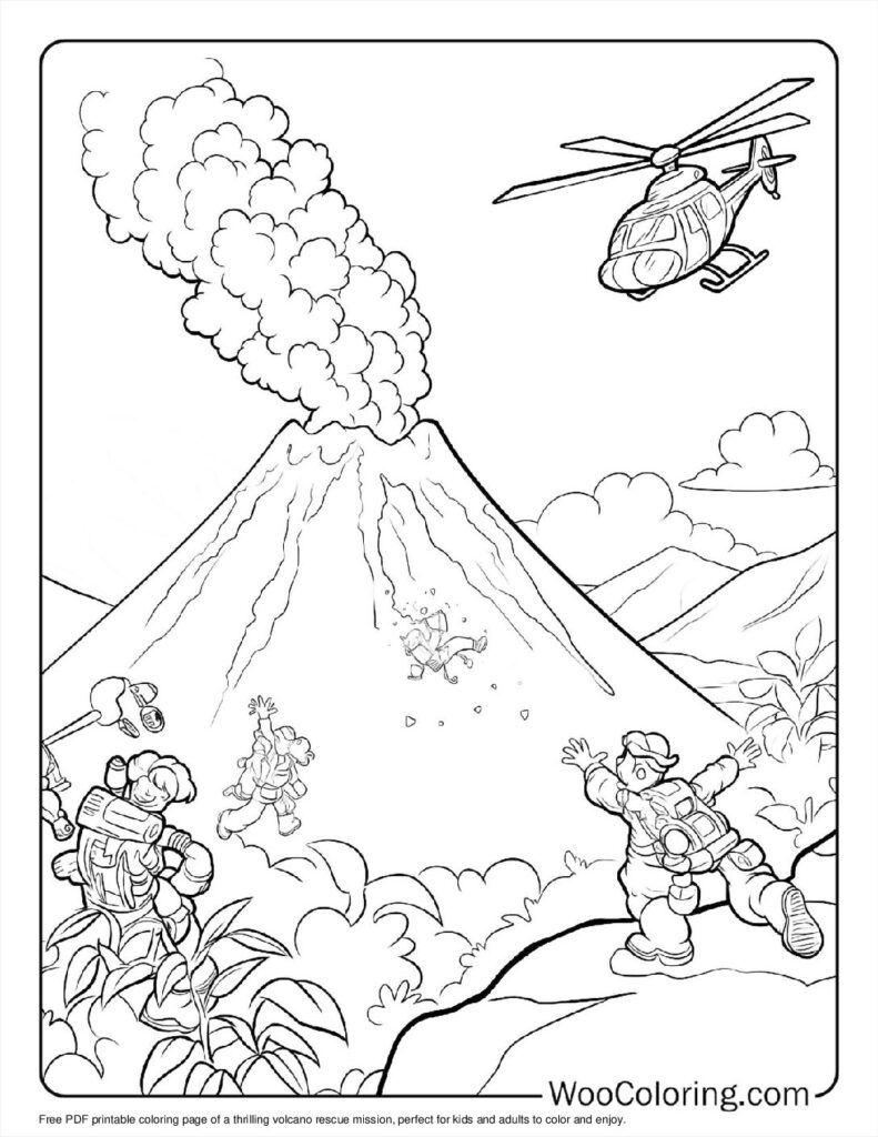 100  Volcano coloring pages  Free PDF To Print  - 1