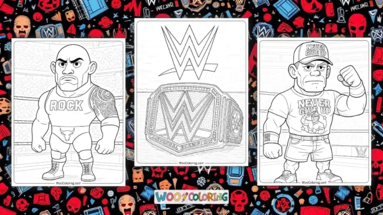 WWE Coloring Pages Design Image