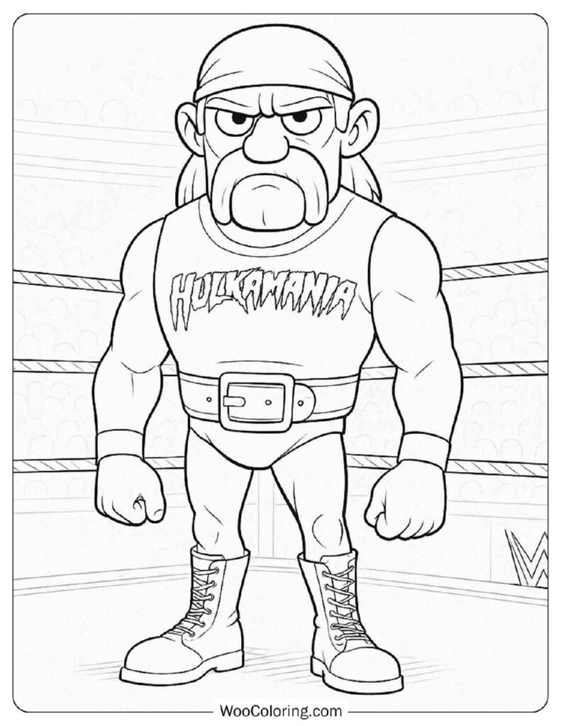 WWE Legend Hulk Hogan Hulkamania Coloring Sheet