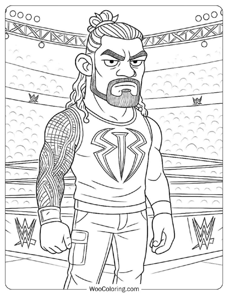 WWE Roman Reigns Tribal Chief Coloring Sheet