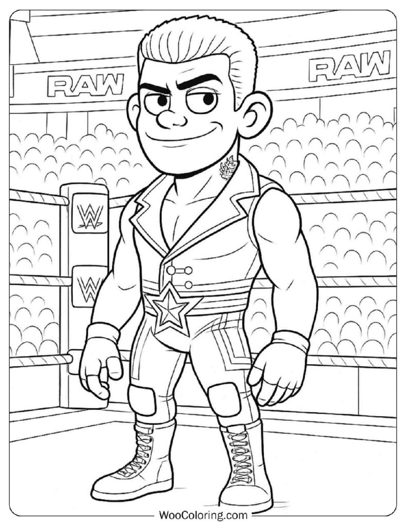 WWE The American Nightmare Cody Rhodes Coloring Page