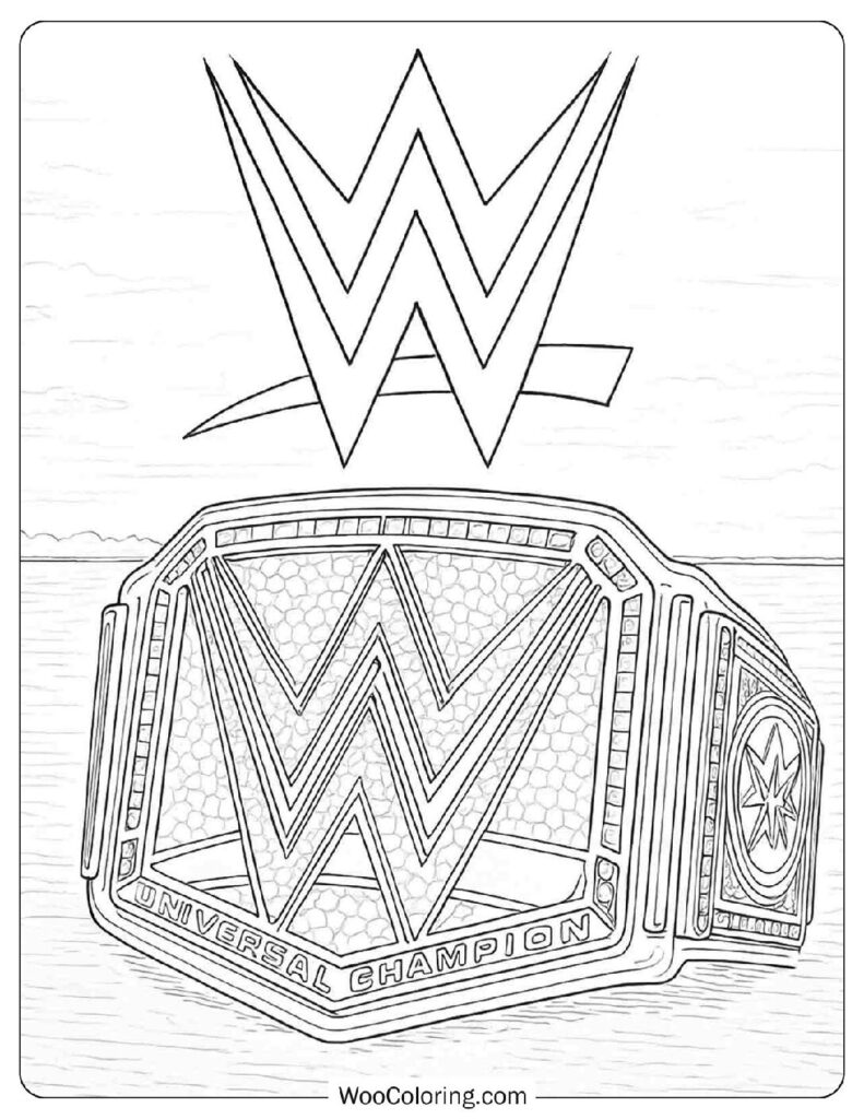WWE Universal Championship Belt with Official Logo for Coloring
