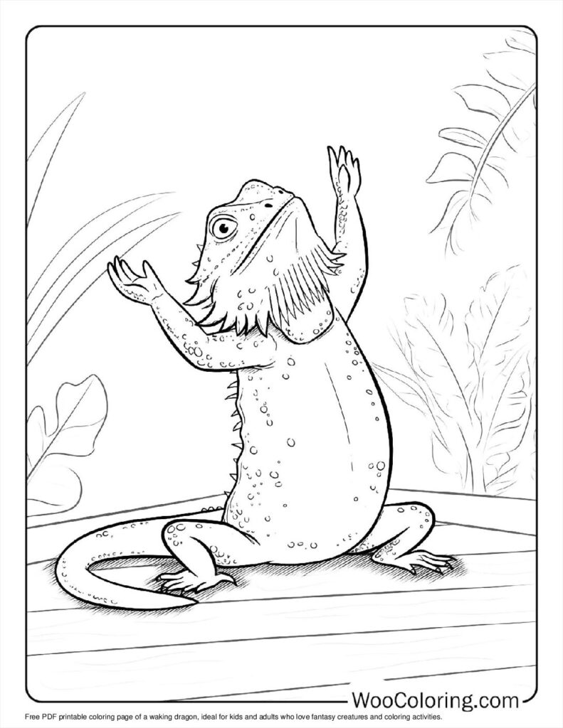 Waking Dragon Coloring Page