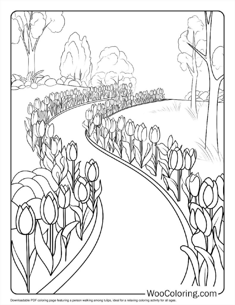 100  Tulip coloring pages  Free PDF To Print  - 6