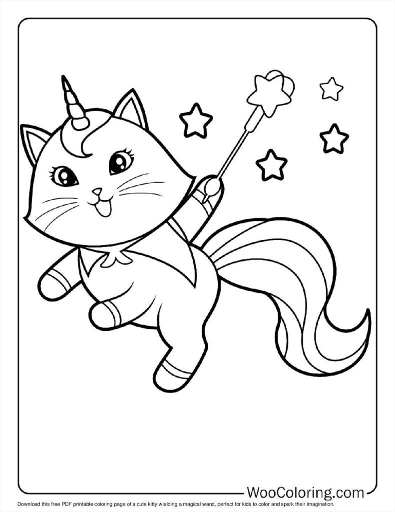 100  Unicorn Cat coloring pages  Free PDF To Print  - 38