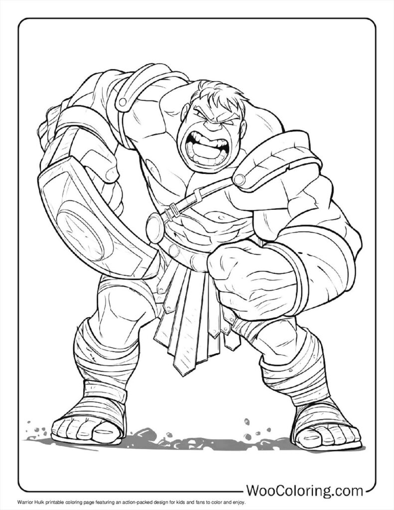 Warrior Hulk Coloring Page