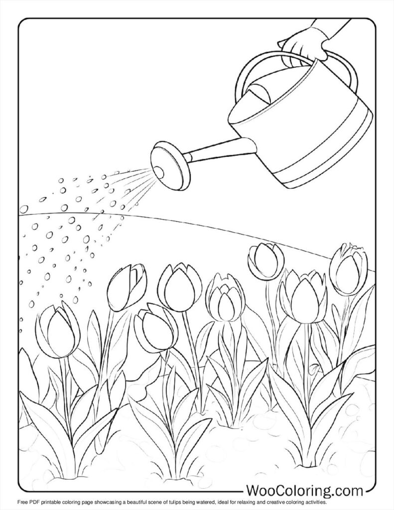 100  Tulip coloring pages  Free PDF To Print  - 98