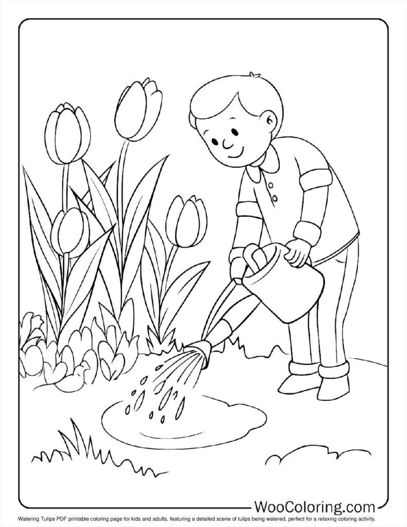 100  Tulip coloring pages  Free PDF To Print  - 42