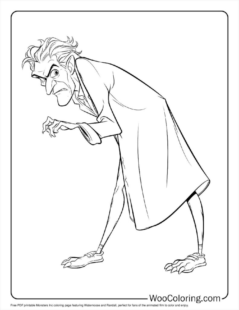 Waternoose and Randall Coloring Page For Kids