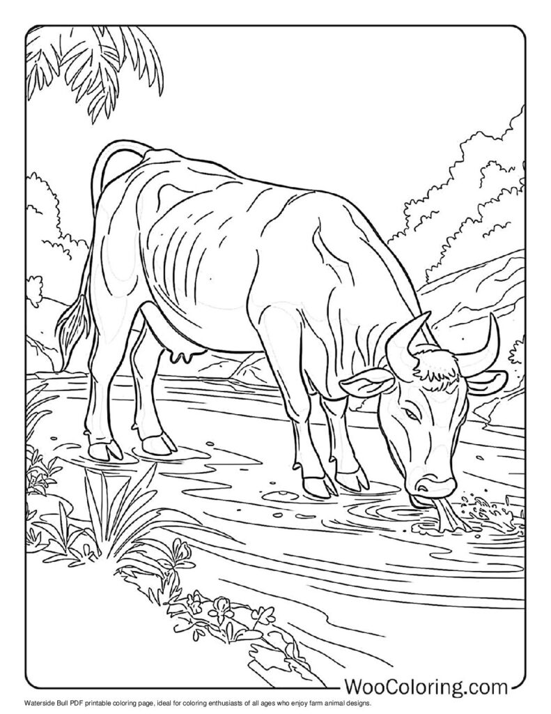 100  Bull coloring pages  Free PDF To Print  - 93