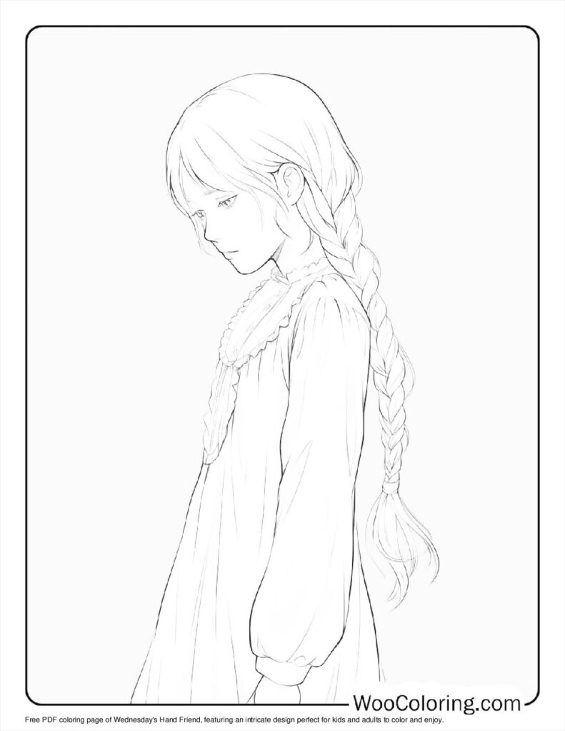 Wednesday’s Hand Friend Coloring Page