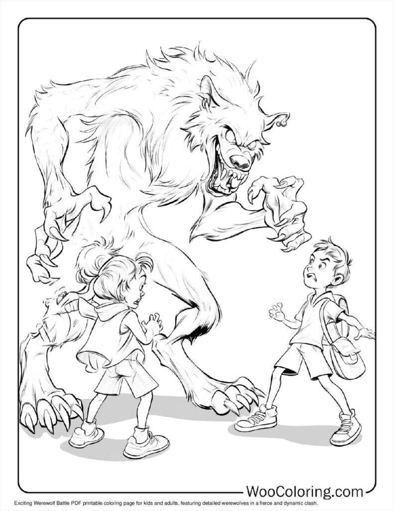 100  Werewolf coloring pages  Free PDF To Print  - 12