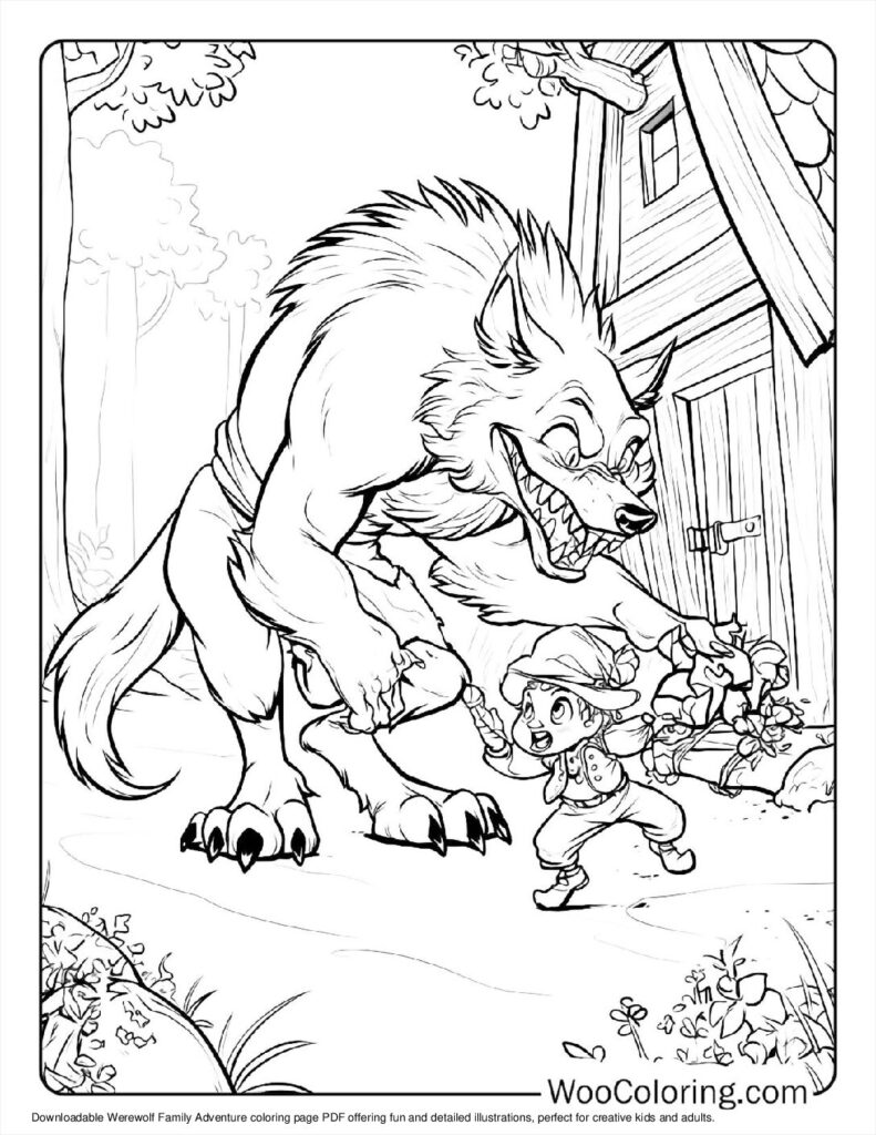 100  Werewolf coloring pages  Free PDF To Print  - 51