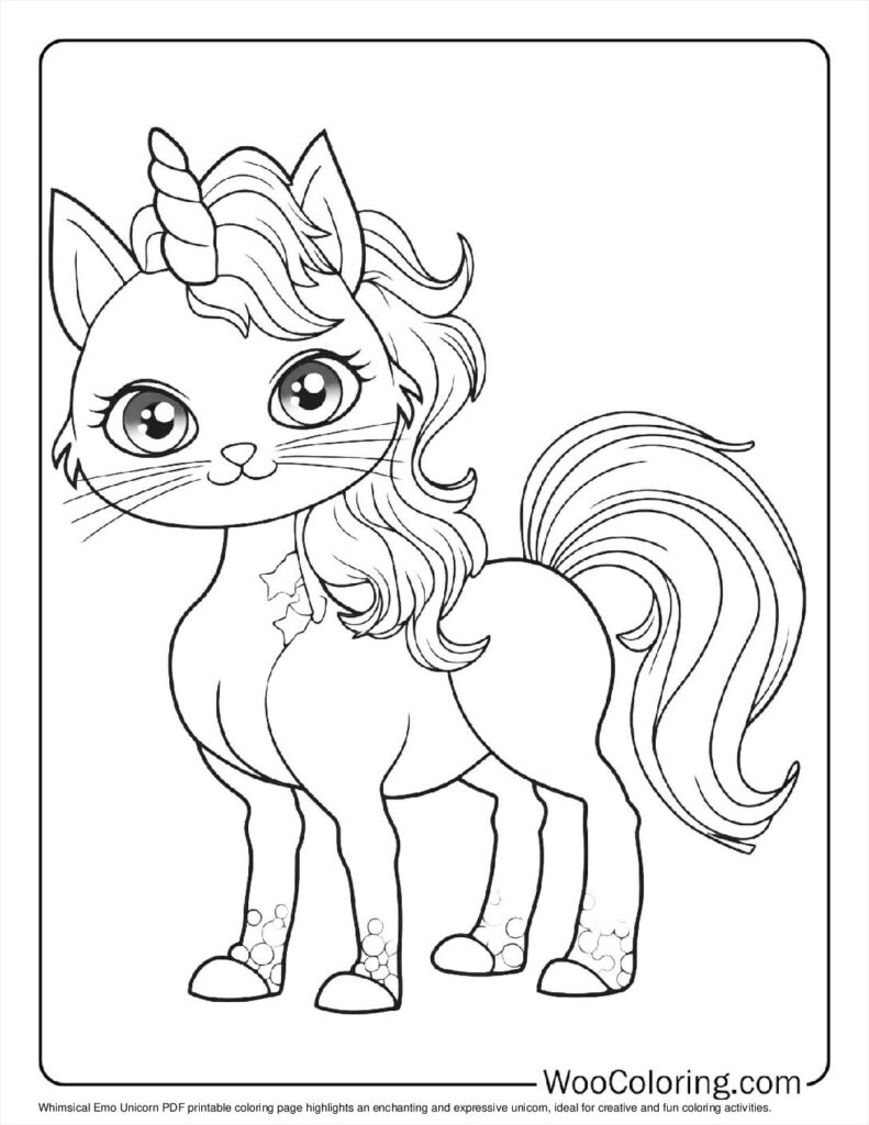 100  Unicorn Cat coloring pages  Free PDF To Print  - 56