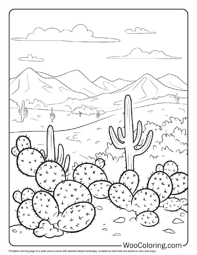 100  Cactus coloring pages  Free PDF To Print  - 62