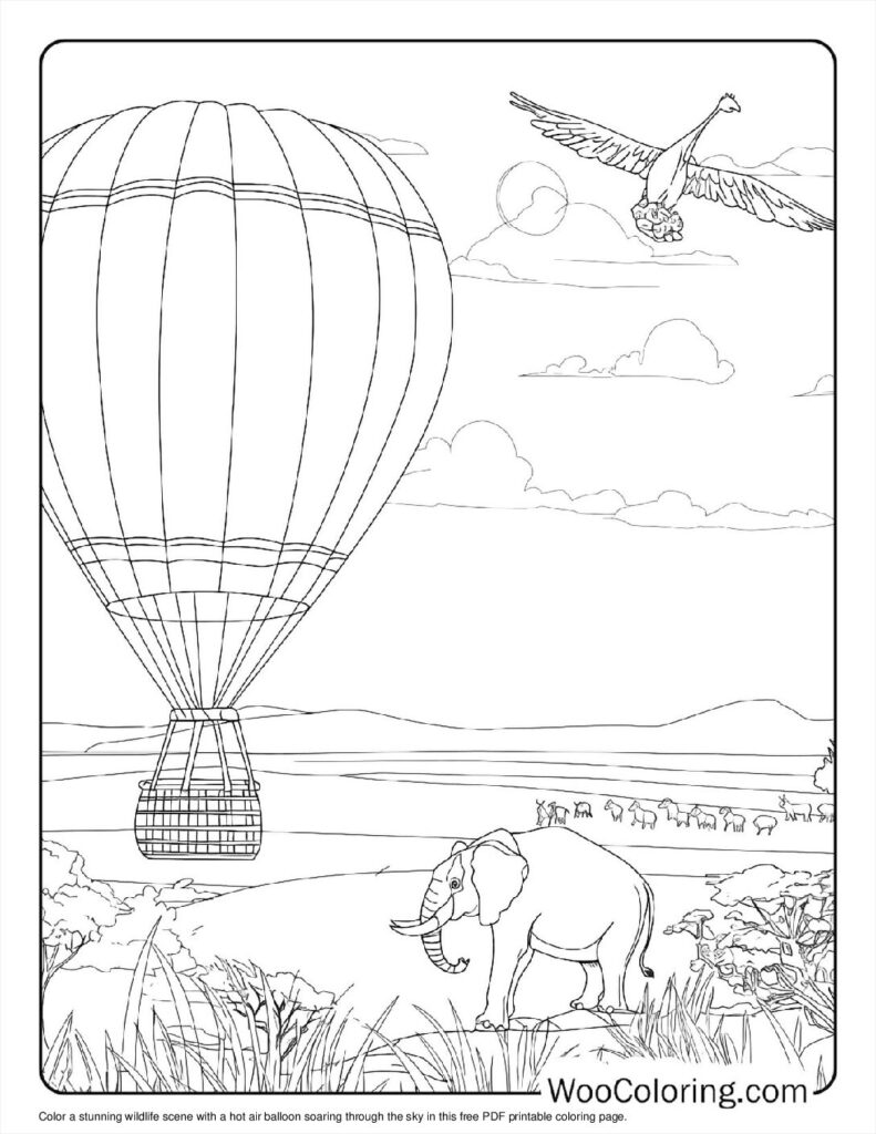 100  Hot Air Balloon coloring pages  Free PDF To Print  - 45